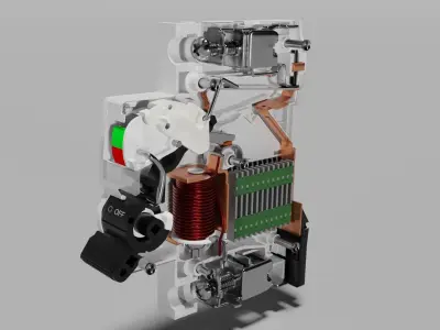 Electric switch automatic with fully detailed mechanism 3D model