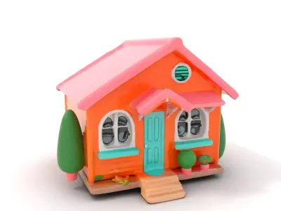 Cozy Cottage Vibrant model pack Low-poly 3D model