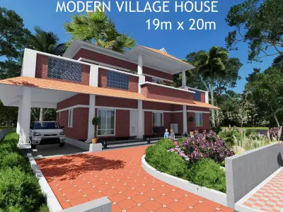 Modern Village House 3D model