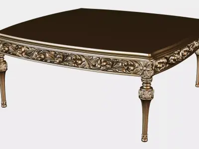 Carved tea table for cnc 1 3D model
