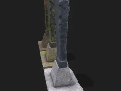  Mossy Grave Stones  Low-poly 3D model