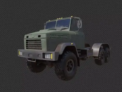 KrAZ 6x6 Model Low-poly 3D model
