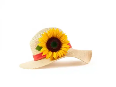 Sunflower Straw Hat model pack Low-poly 3D model