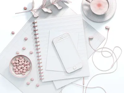 Decorative FLAT LAY set 3D model