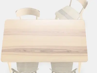 LISABO - LISABO table and 4 chairs Low-poly 3D model