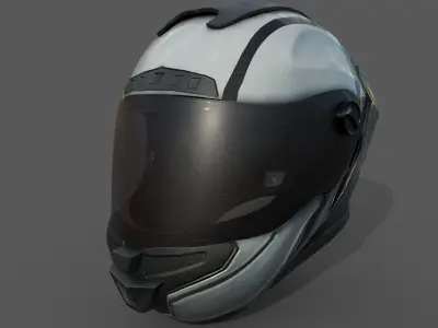 Helmet racer Generic sport scifi human 3d model  Low-poly 3D model