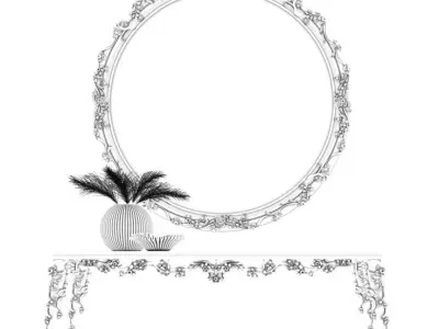 decorative frame  set Low-poly 3D model