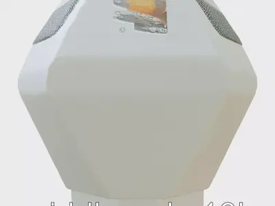 Hexagon Neon Voice Assistant Speaker Low-poly 3D model