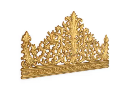 Classic Carved Bed 3D model 16 3D model