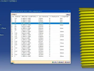 British Standard Pipe Parallel Taper  threads ISO 228-1 ISO 7-1 3D print model