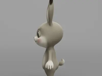 Rabbit cartoon character modeling textures  3D model