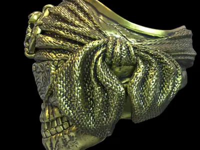 Skull ring jewelry pirate vol1 3D print model