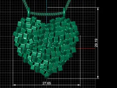 HAMMERED HEART PENDANT 3D print model