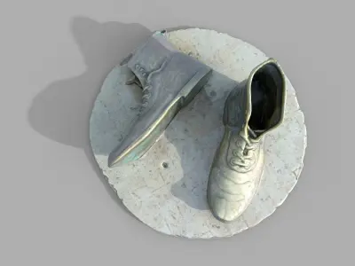 Monument 3D of old shoes from Cartagena Colombia Low-poly 3D model