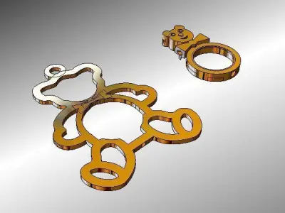 Gold Bear jewelry Free 3D print model