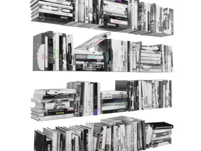 Books 150 pieces 2-3-1 Low-poly 3D model