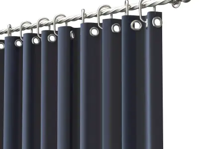 Cornice Classic Curtain 04 Chrome Low-poly 3D model