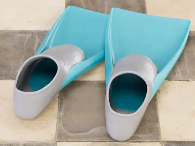 Swim Fins 02 PBR 3D model