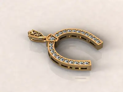 Horseshoe pendant 37 3D print model