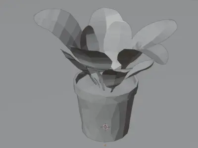 Low Poly Stylized Pot Plants 3D model Free low-poly 3D model