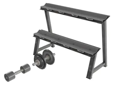 Dumbbell Rack Low-poly 3D model
