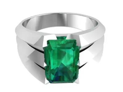 Emerald Ring 0516 Free 3D print model