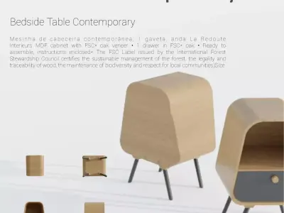 bedside table contemporary 3D model