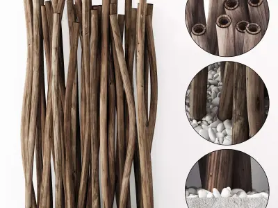 Screen branch hollow pebble fundament n1 3D model