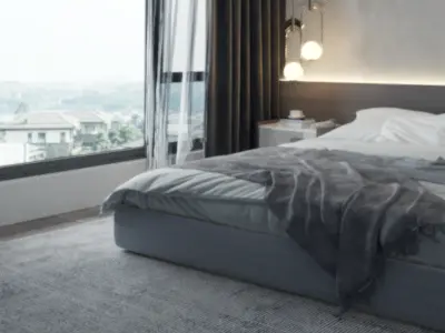 Home Modern bedroom villa decoration 3D model