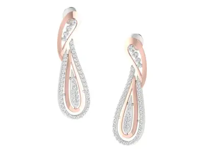 Women Drop Earrings 3dm STL OBJ FBX Renders Details 3D print model 4