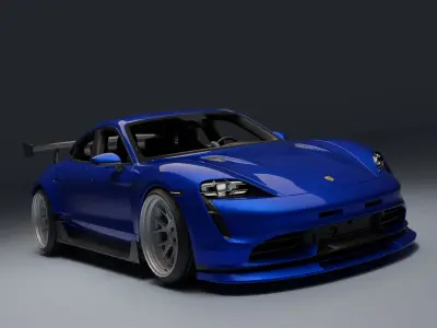 Porsche Taycan  Low-poly 3D model