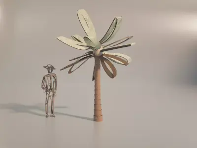 Conceptual palm tree S1Bv2 Low-poly 3D model