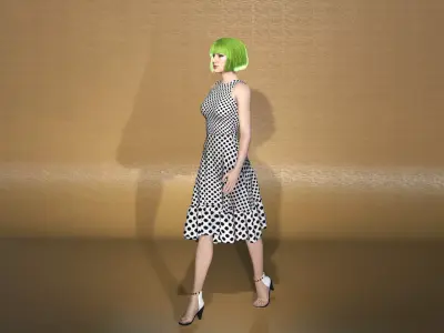 Real-time 3D Girl Character - Short Hair Girl 3D model