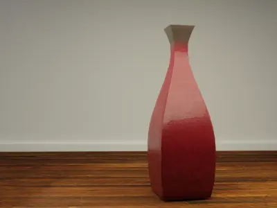 Decorative Cube Marble Vase Low-poly 3D model