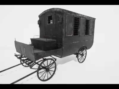 The Carriage 03 Low-poly 3D model