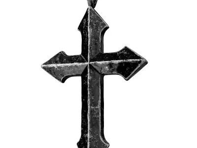 Low-poly Game Ready 3D Model of Biker Arrow Cross Low-poly 3D model