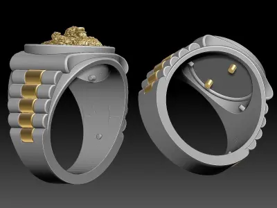 Bear Man Ring silver gold printable jewelry 3D print model