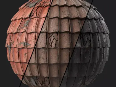 Roof Tile Materials 54- Concrete Roofing by Sbsar generator Texture