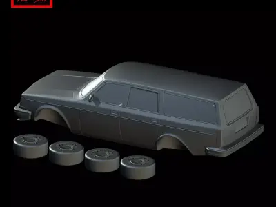 Volvo 245 GL Station Wagon 1993 3D print model