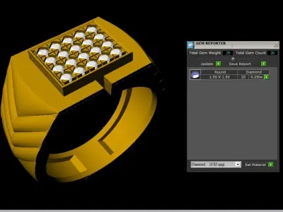 Modern MENS Gold Ring 3D print model