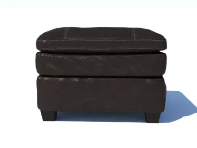 Leather Ottoman Pouf - 3D model Low-poly 3D model
