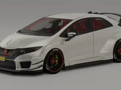 Civic Type R 2015 Custom Widebody Kit 3D model
