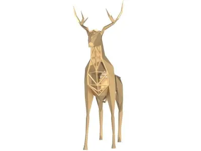 Polygonal Deer Parametric Low-poly 3D model