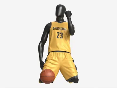 Male Mannequin in Basketball Uniform in Action 03 3D model