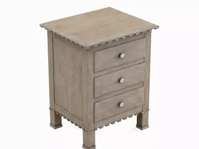 Old Wooden Dresser 02 Low-poly 3D model