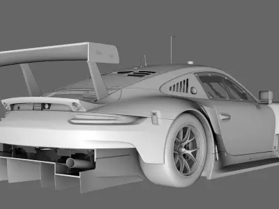 Porsche 911 RSR 2017 Low-poly 3D model