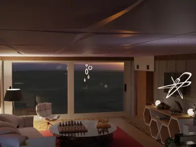 architectural Interior scene 3D model