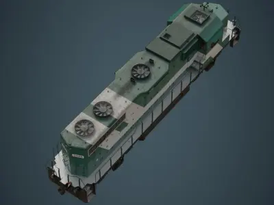 Locomotive 2B Low-poly 3D model