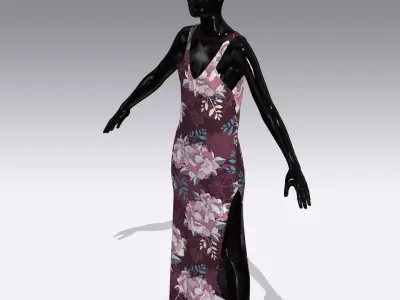 Woman Cloth Dress Low-poly 3D model get