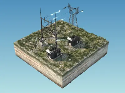 Electrical Substation 3D model